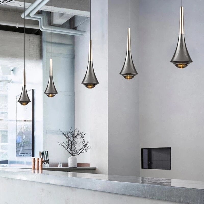 Elara glazen druppel LED hanglamp met heldere kap