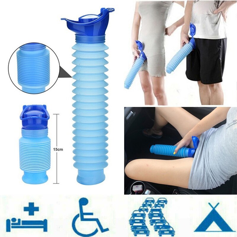 FlexRelief teleskopisk foldbar bærbar urinal til kvinder og børn, 750 ml