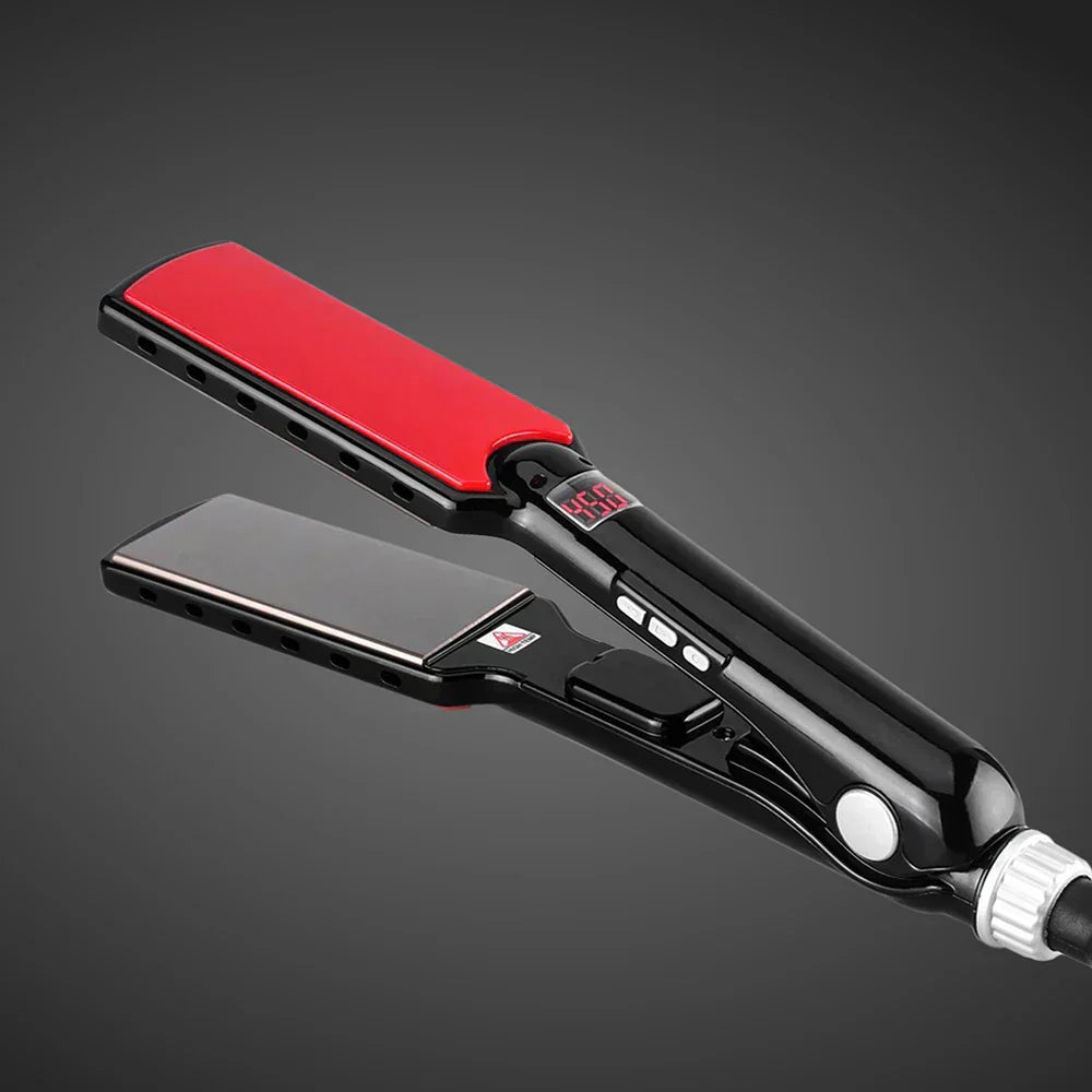 Wide-Plate Digital Titanium Hair Straightening System For Professionals