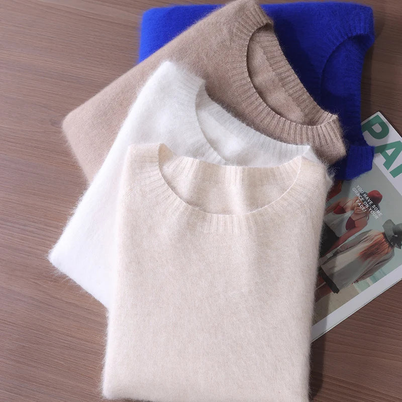 Suéter para mujer Aurelia Pure Cashmere con cuello redondo, ultra suave