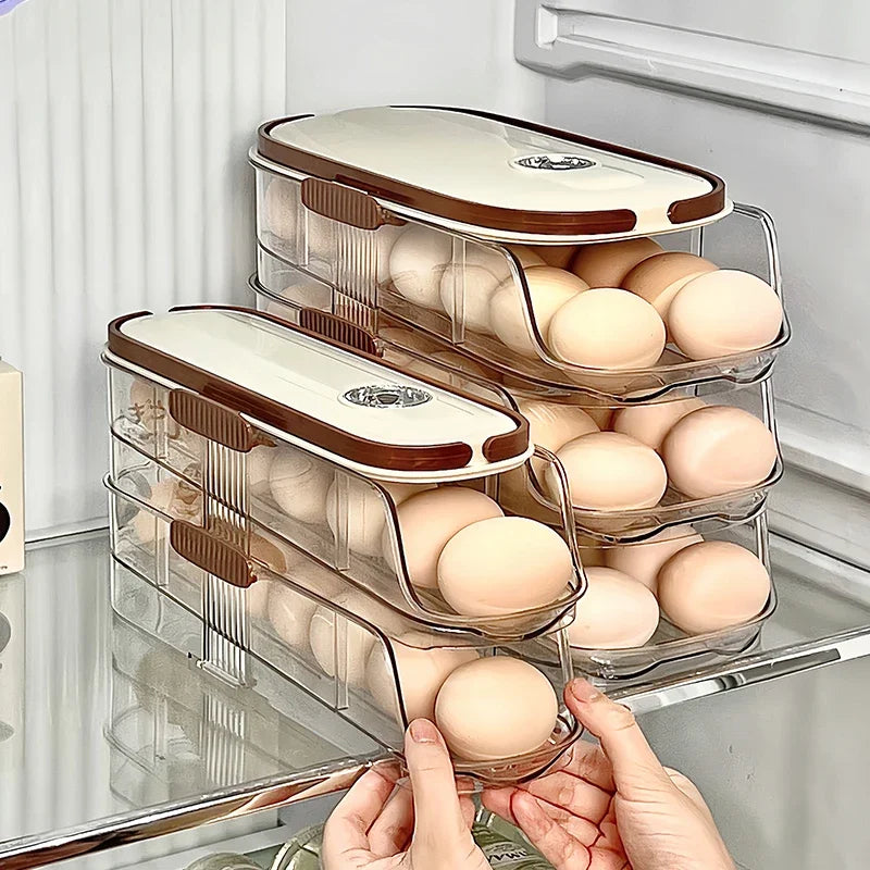 حامل بيض أوتوماتيكي دوار EggFlow للثلاجة مع باب جانبي نحيف