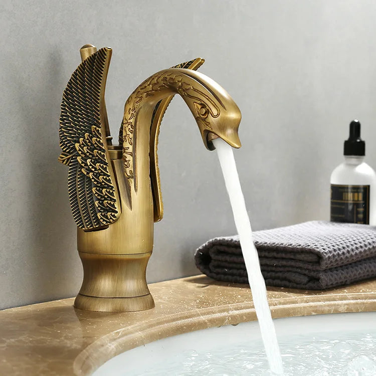 Swan Gold Ettgreps Servantkran for Moderne Bad og Toalettrom