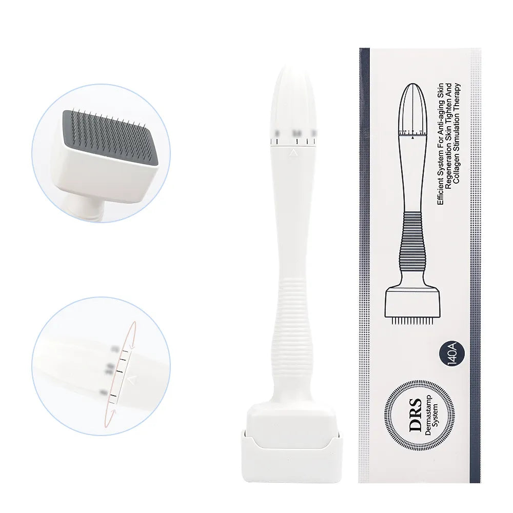 NovaDerm 140-igłowy derma roller z regulowanym pokrętłem do pielęgnacji skóry w domu