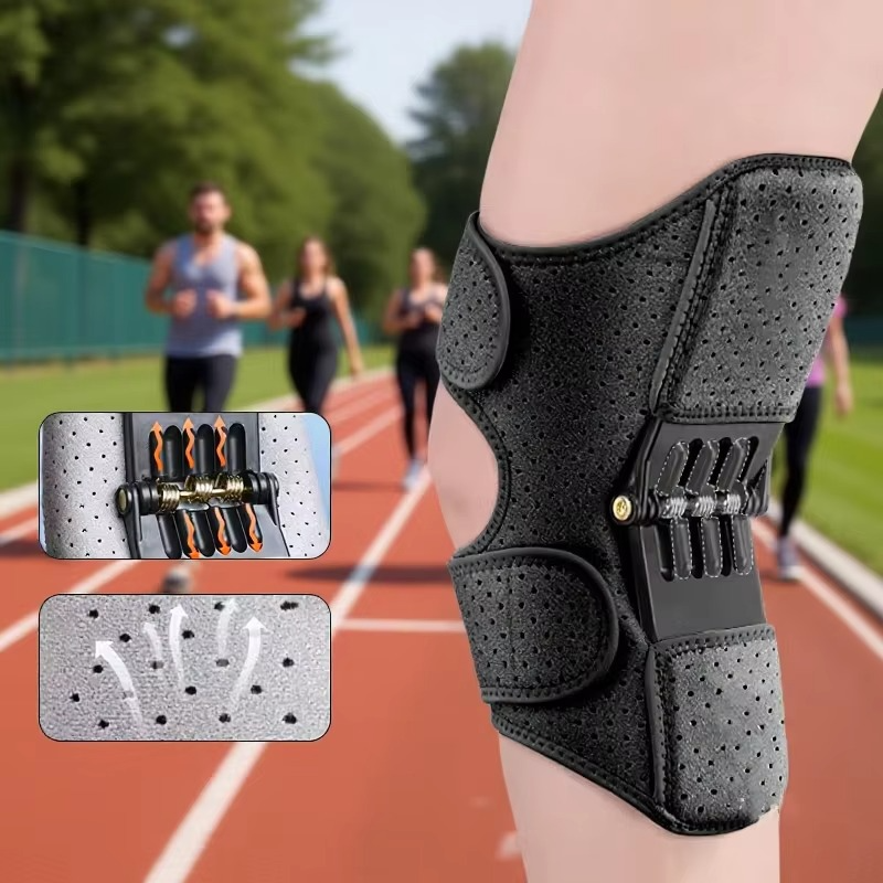 Knee Support Sleeve With Adjustable Fit And Power Rebound Springs