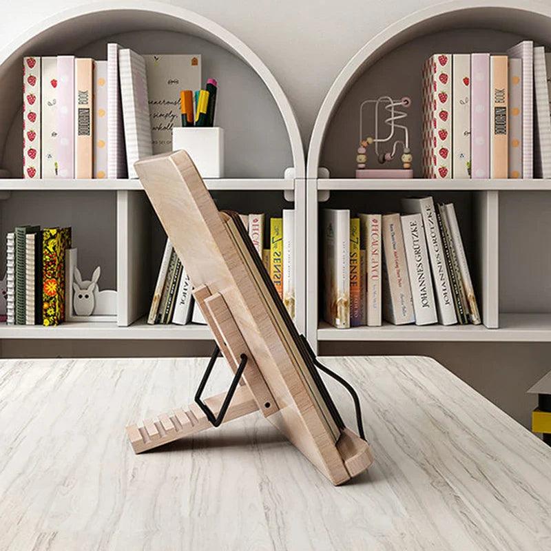 Support de livre en pin réglable pour lire sans le tenir à la maison