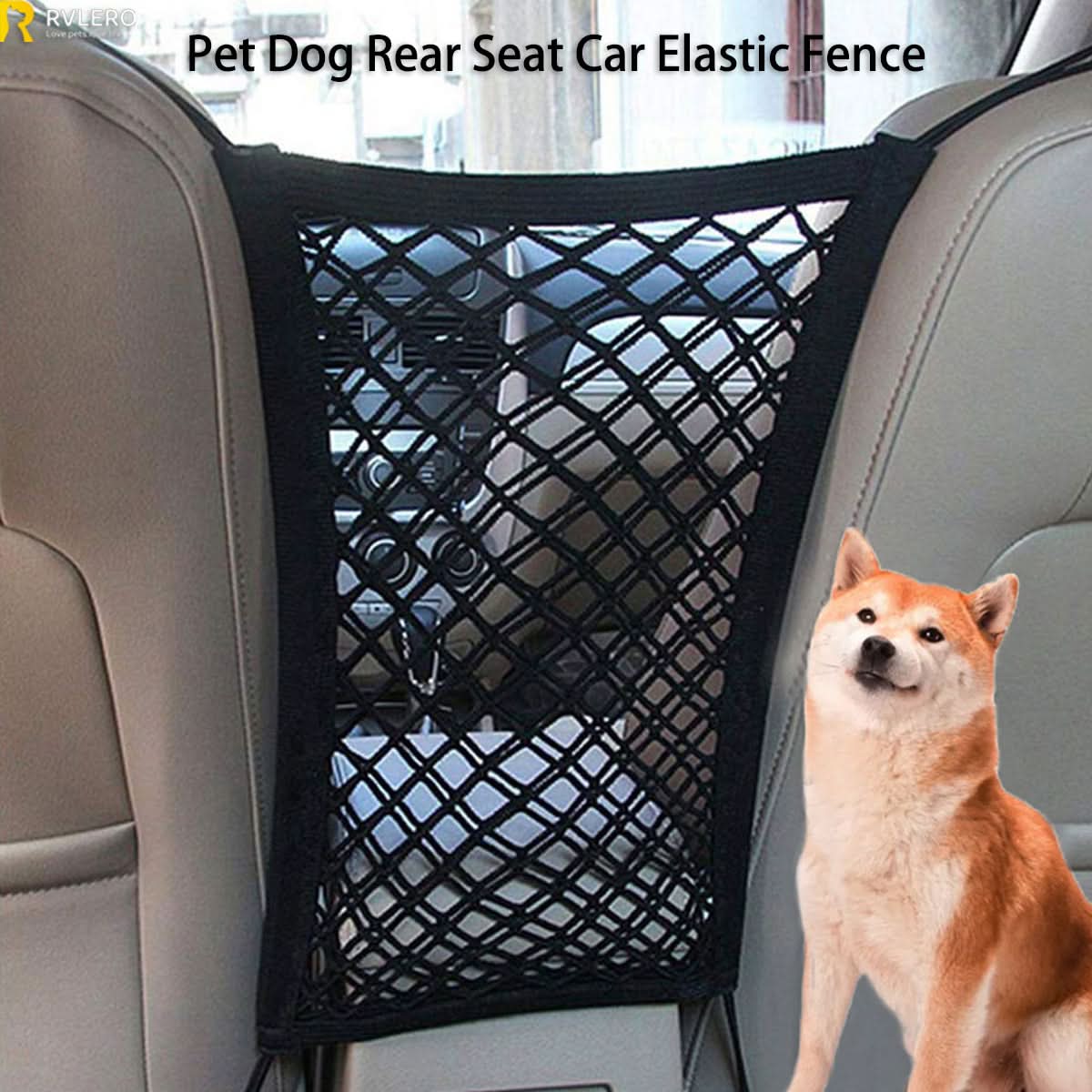 Rete di Sicurezza Elastico Doppia TrailGuard per Auto per Animali Domestici, Mantienili Sicuri in Movimento