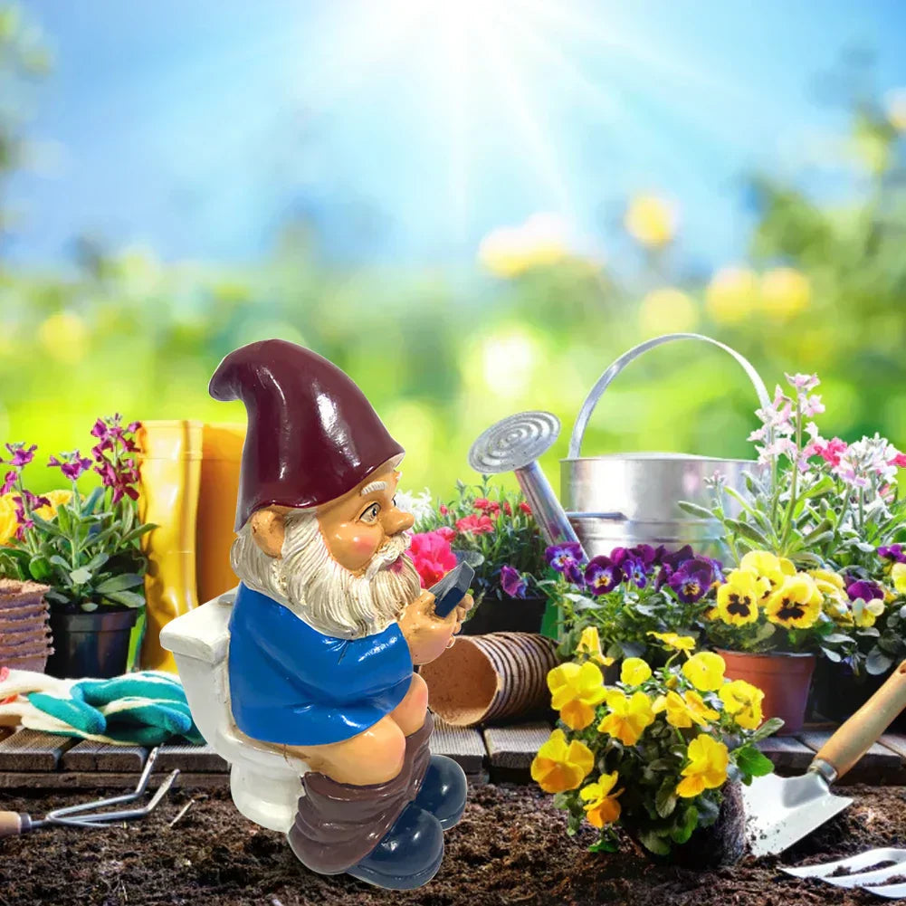VerdaWink Mini-Resin-Zwergfigur für verspielte Gartendekoration