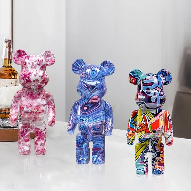 CityCub Bear Figurine In Street Art Style With Built-In Tray For Desk Or Shelf