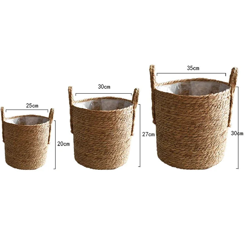 MeadowNest Handwoven Straw Pot And Storage Basket Extra Large