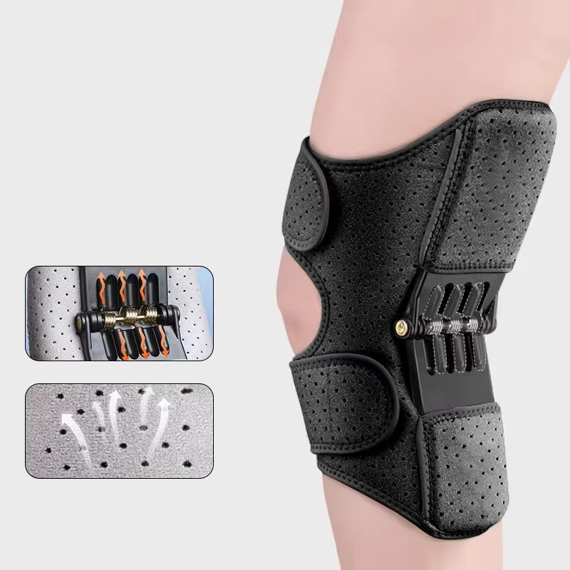 Knee Support Sleeve With Adjustable Fit And Power Rebound Springs
