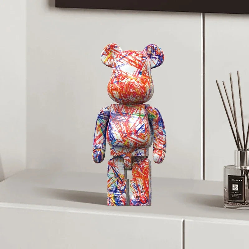 CityCub Bear Figurine In Street Art Style With Built-In Tray For Desk Or Shelf