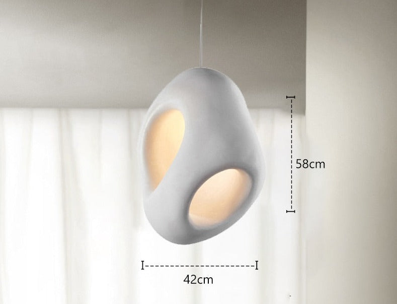 Lampada a Sospensione da Soffitto LED Artigianale Nova Wabi Sabi per Sala da Pranzo