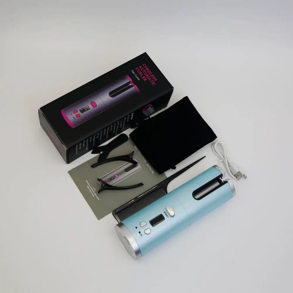 AutoCurl Pro trådløs krøllejern med LED-display til hjemmet eller rejsebrug