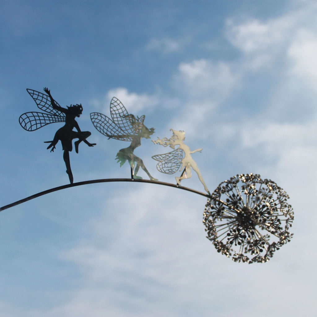 Fairy metalen tuinbeeld voor buiten, gazondecoratie en tuinornament