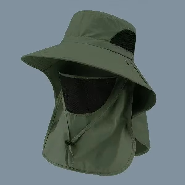Sun Hat With UV Protection, Wide Brim, And Neck Flap For Hiking, Fishing, And Camping