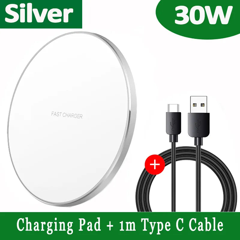 لوحة شحن لاسلكية ماجسيف USB C بقوة 30 واط لهواتف iPhone وسامسونج وأندرويد