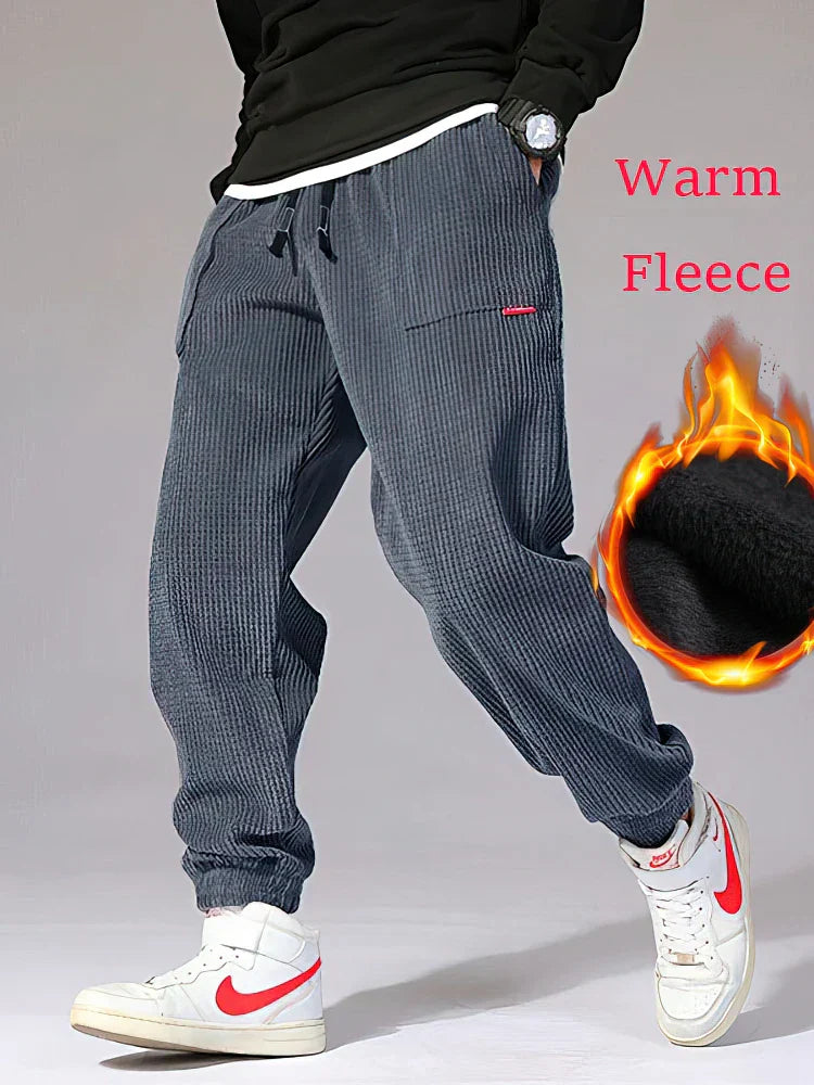 Robert Cozy Corduroy Pants With Fleece Joggers For Men