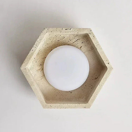 Lámpara de techo LED Aurora Wabi-Sabi de travertino
