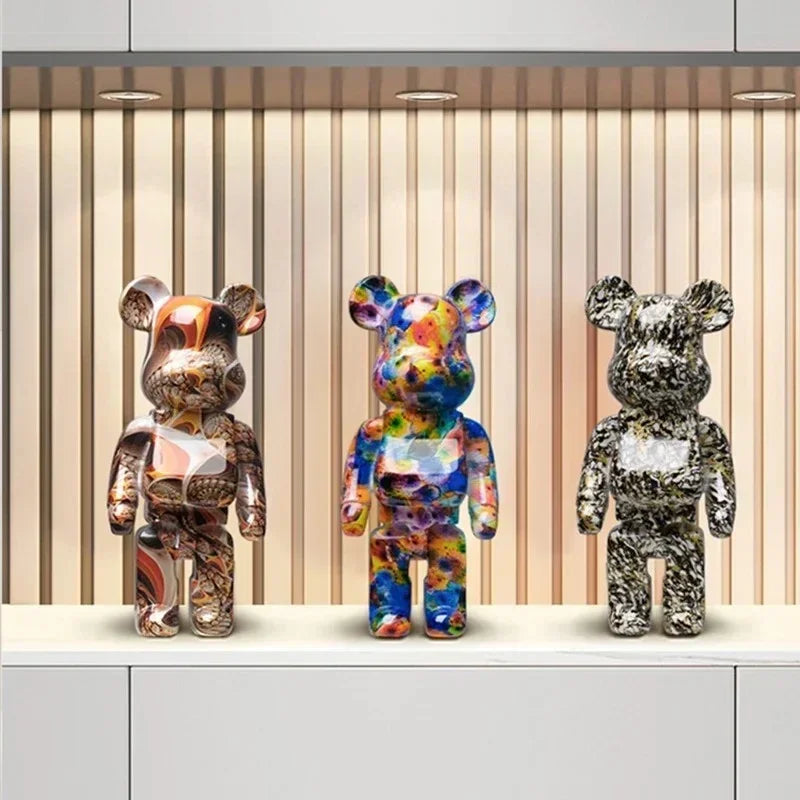 CityCub Bear Figurine In Street Art Style With Built-In Tray For Desk Or Shelf