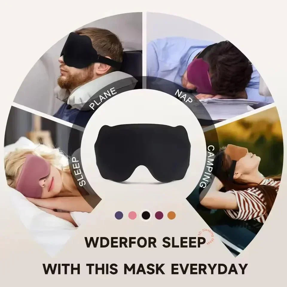 NoctiShade 6D lysblokkerende minneskum sovemaske for dyp søvn og vippeextensions