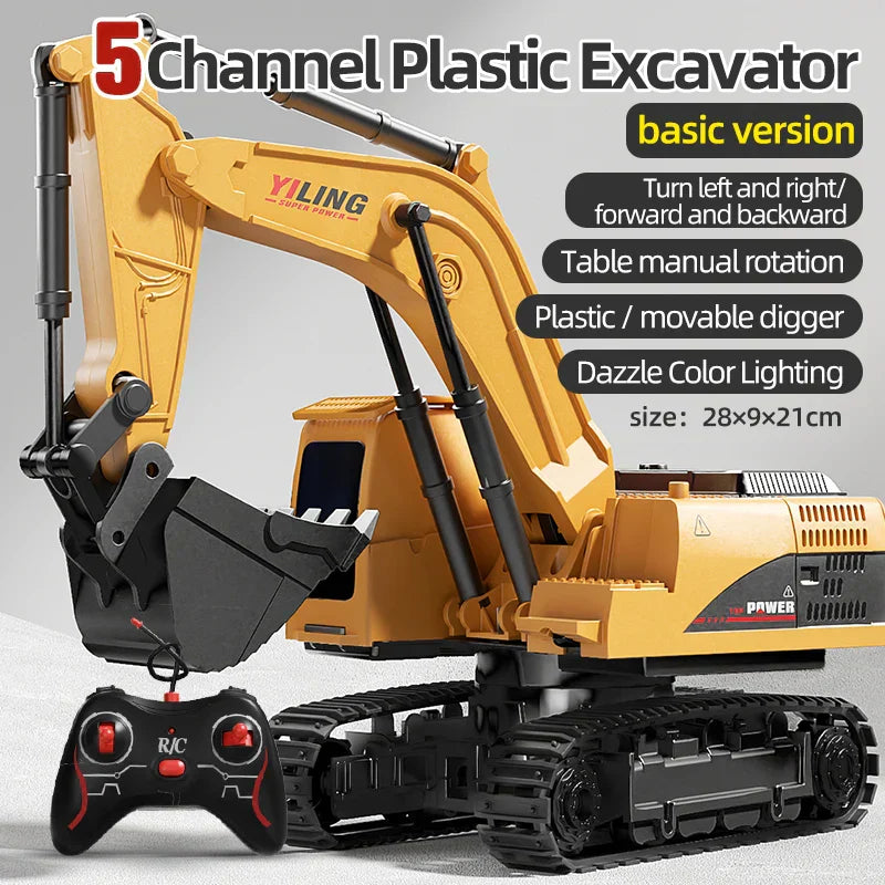 RoboExcavator Alloy RC Excavator With Lights And Sound Effects
