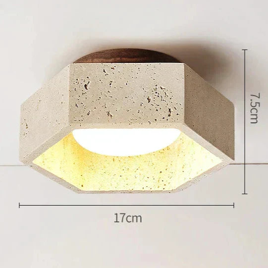 Lumină de tavan LED Aurora Wabi-Sabi din travertin