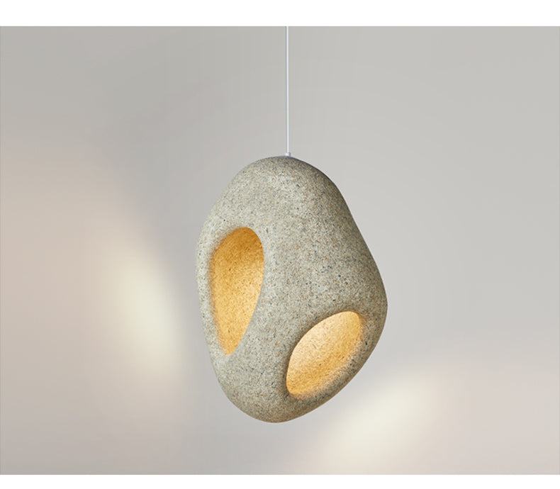Lampada a Sospensione da Soffitto LED Artigianale Nova Wabi Sabi per Sala da Pranzo