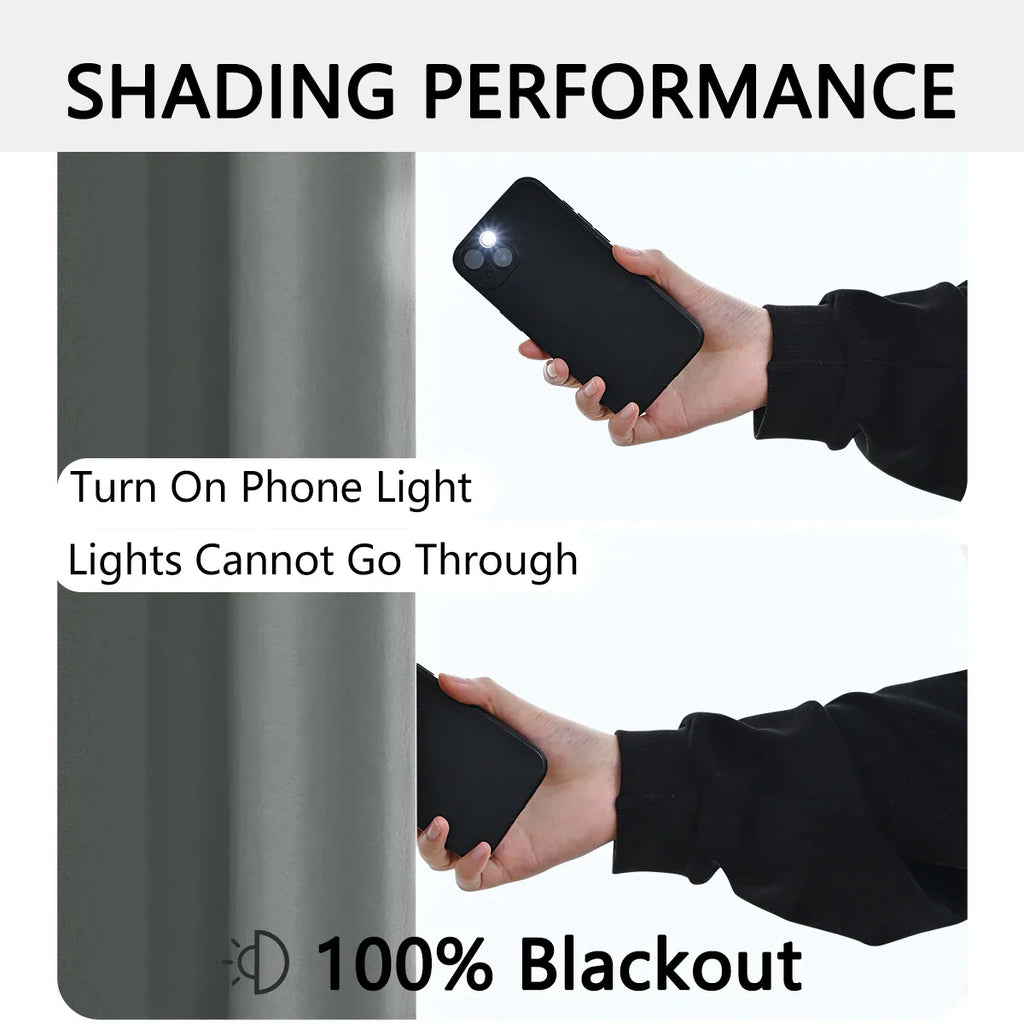 Luxedrape 100% Blackout Curtains With Coated Lining For Bedroom And Living Room