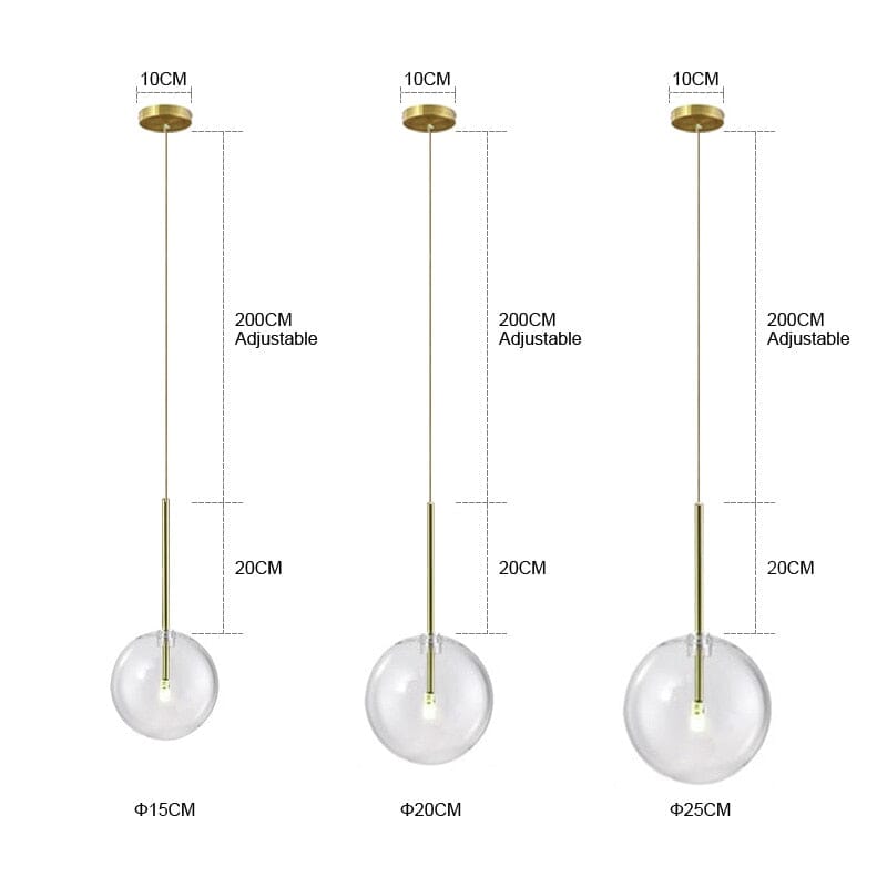 Lámparas Colgantes de Bola de Cristal Lumenora por Asteron Studio