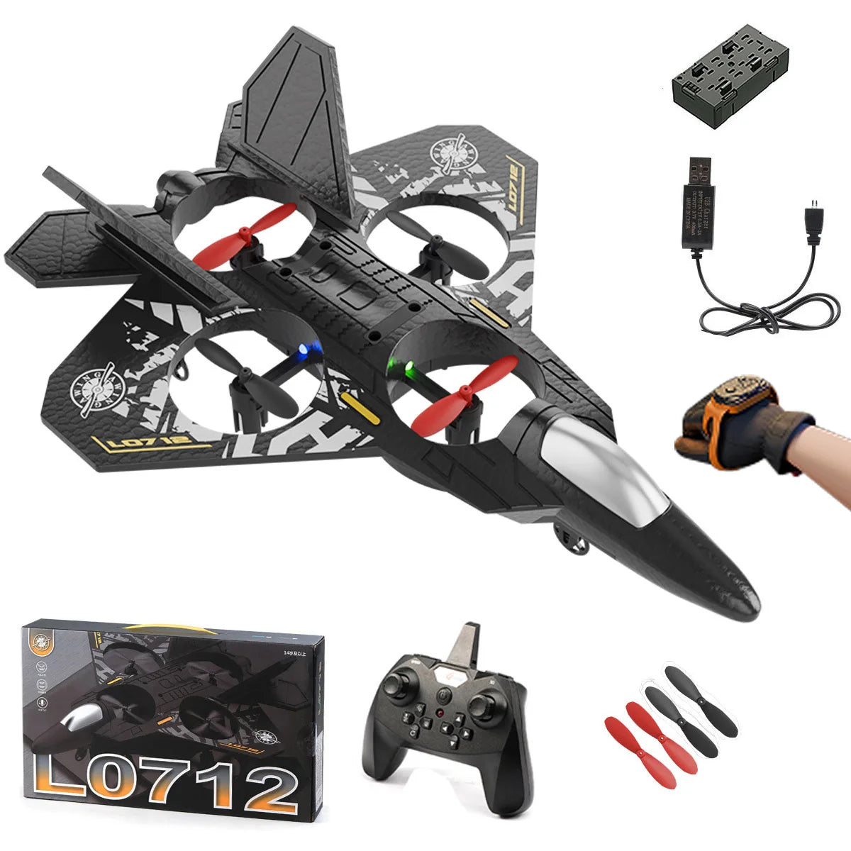 RC Combat Drone With Gravity Sensor And Quad Motors For Stable Flight