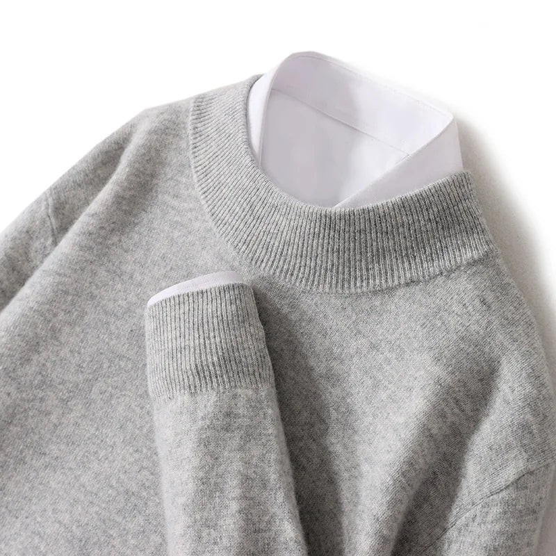 Astra Mens Pure Wool Cashmere Sweater With Half Neck Pullover