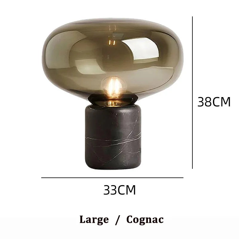 EmeraldGlow Nordic Desk Lamp With Glass Shade Forest Light