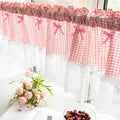Lumibliss Plaid Lace Half Curtain for Small Kitchen Windows
