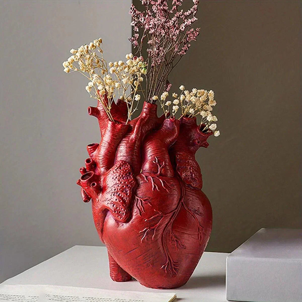 Lumen Heart Resin Vase for koselig hjemmedekor i rød, gul eller hvit