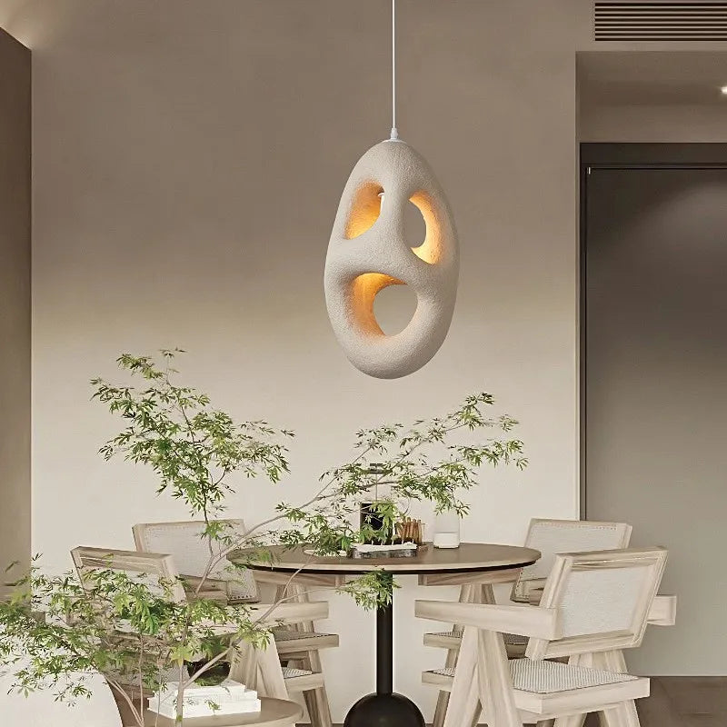 Nori Wabi LED Pendant For Loft With Handcrafted Shells