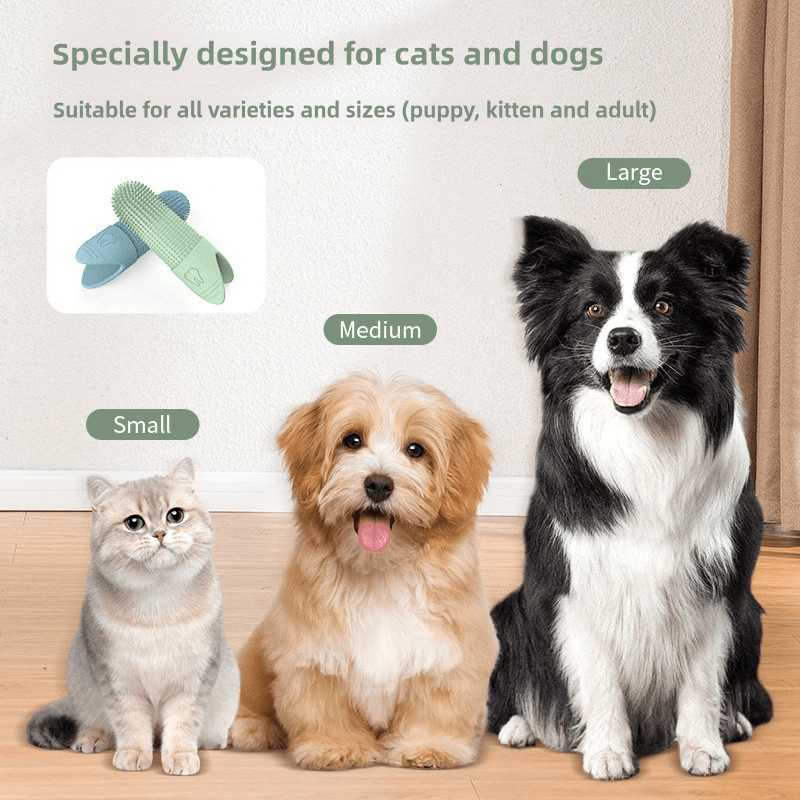 PawBright 360 Degree Finger Toothbrush For Dogs And Cats Gentle Pet Oral Care