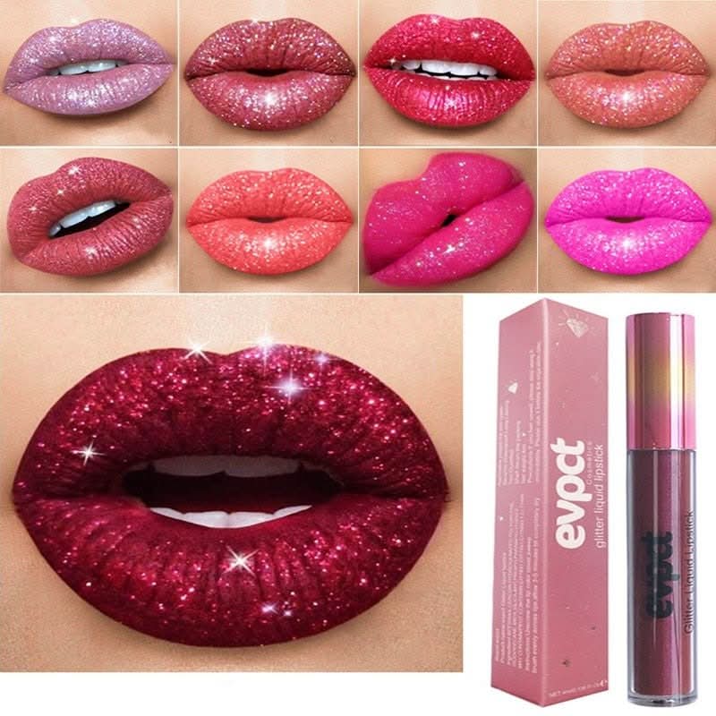 Rossetto Glitter Impermeabile Crystal Glow per Look Festivi con Brillantezza a Lunga Durata