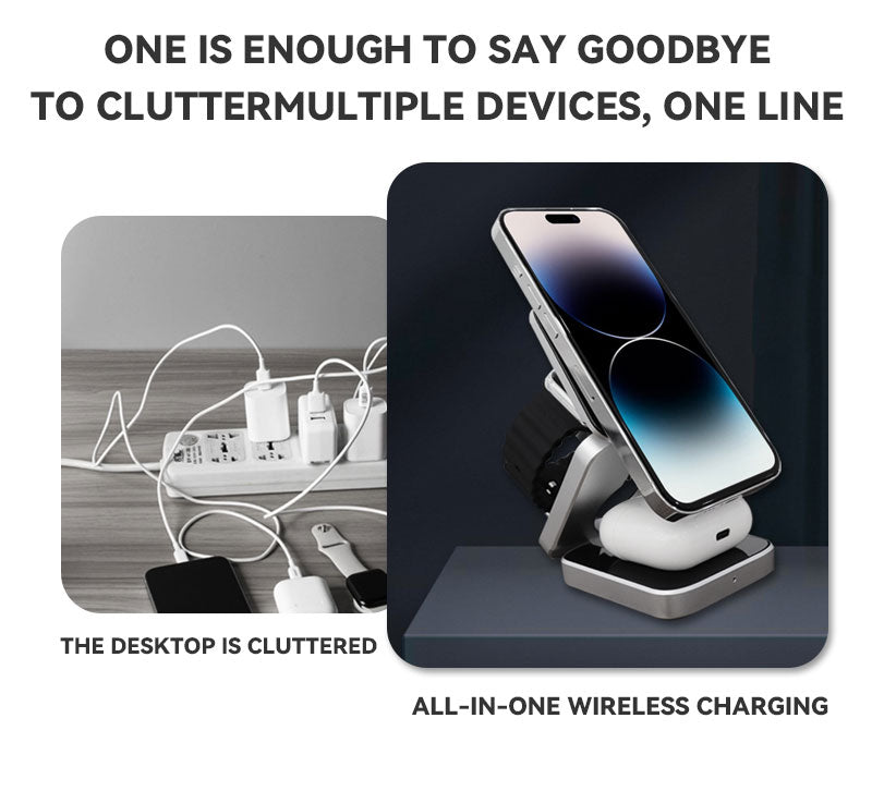 VeloCharge Magnetic Wireless Charger Three-In-One For IPhone AirPods And Apple Watch