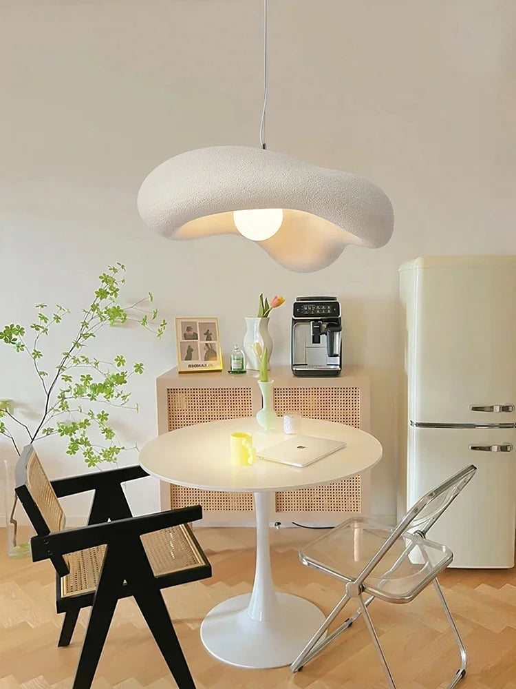 Kovara Nordic Wabi-Sabi Handcrafted Pendant Light With Polystyrene Lampshade
