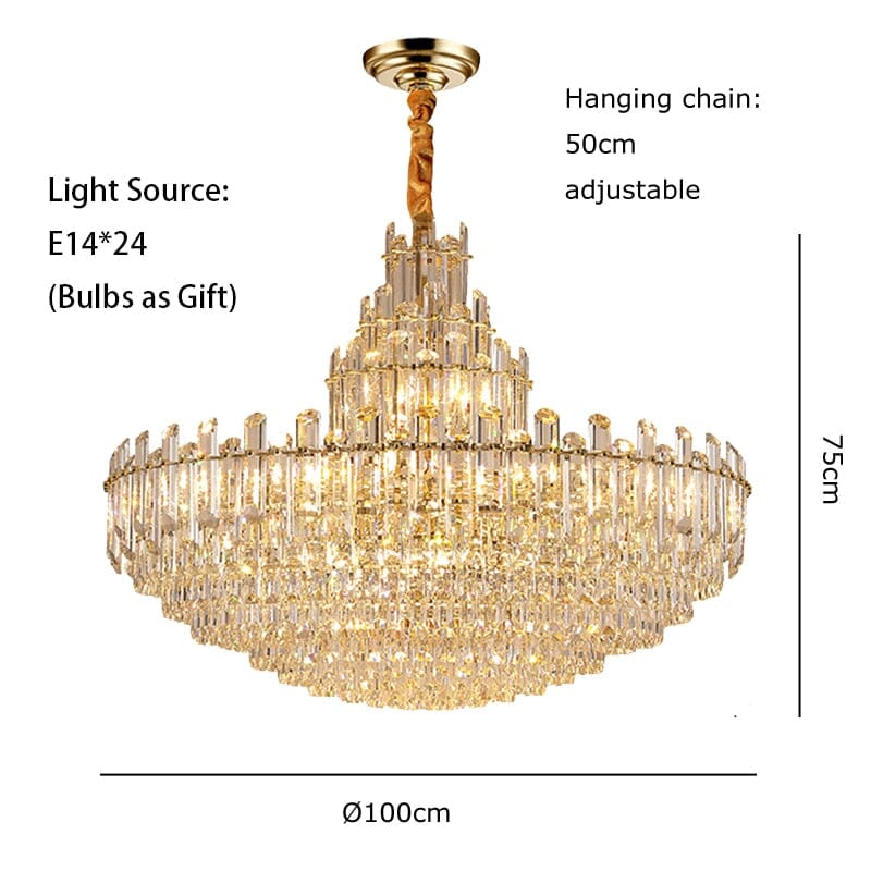 Lampadario Lumara in Ottone LED con Controllo Colore da Telecomando