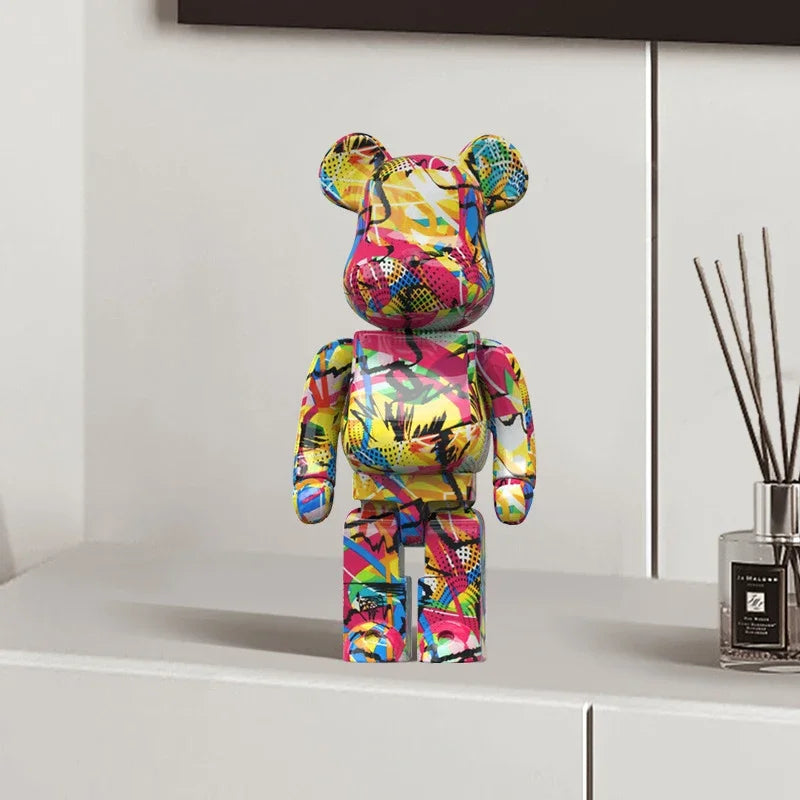 CityCub Bear Figurine In Street Art Style With Built-In Tray For Desk Or Shelf
