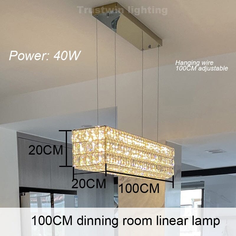 Candeeiro de Cristal LumaRing com Anel Dourado e Mudança de Cor