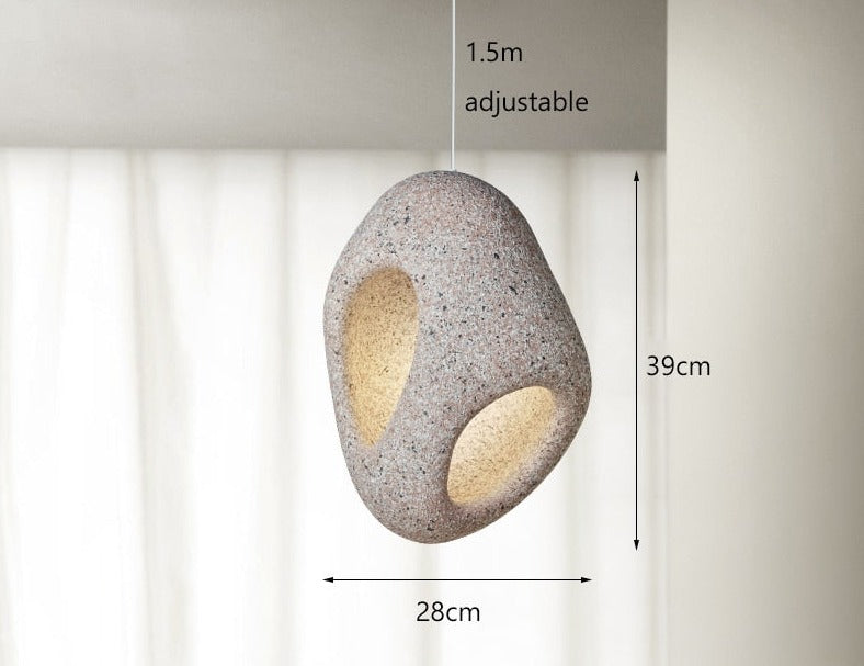 Lampada a Sospensione da Soffitto LED Artigianale Nova Wabi Sabi per Sala da Pranzo