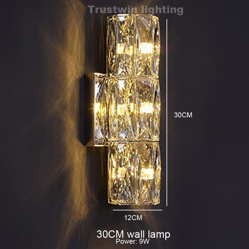 Candeeiro de Cristal LumaRing com Anel Dourado e Mudança de Cor