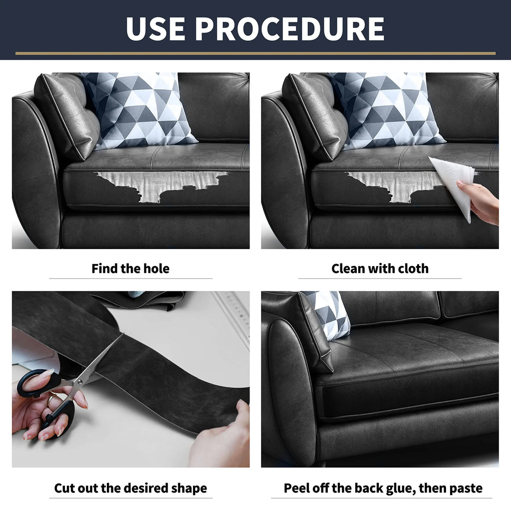 Parche de reparación autoadhesivo de cuero PU para muebles del hogar