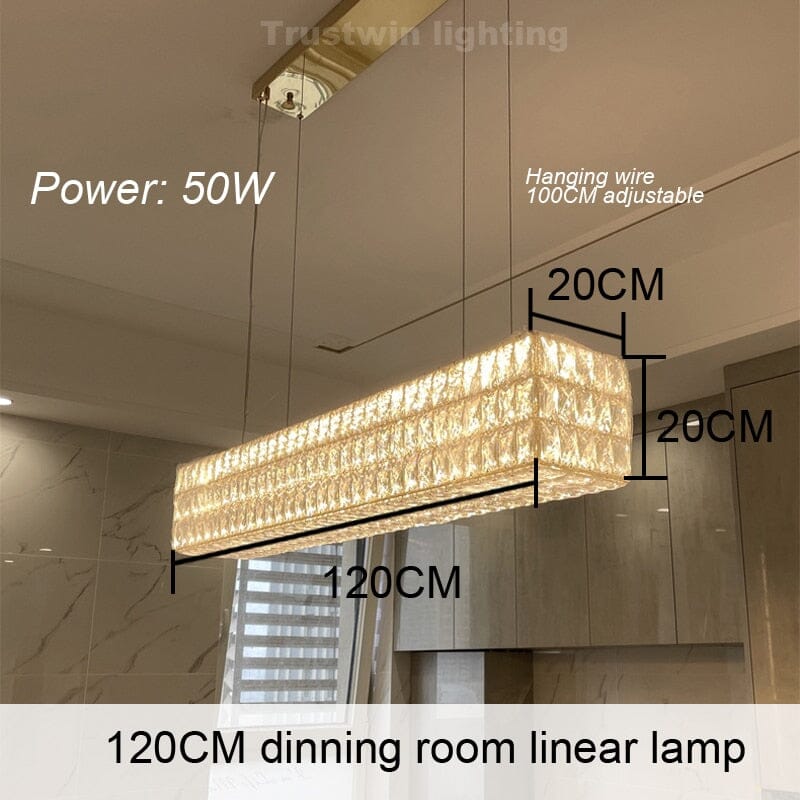 Candeeiro de Cristal LumaRing com Anel Dourado e Mudança de Cor