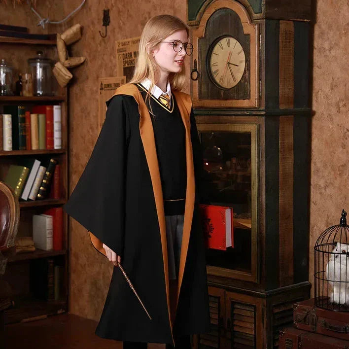 Magishire Hogwarts Wizard Student Costume Set With Robe, Wand And Accessories For All