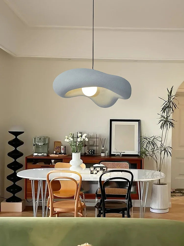 Kovara Nordic Wabi-Sabi Handcrafted Pendant Light With Polystyrene Lampshade