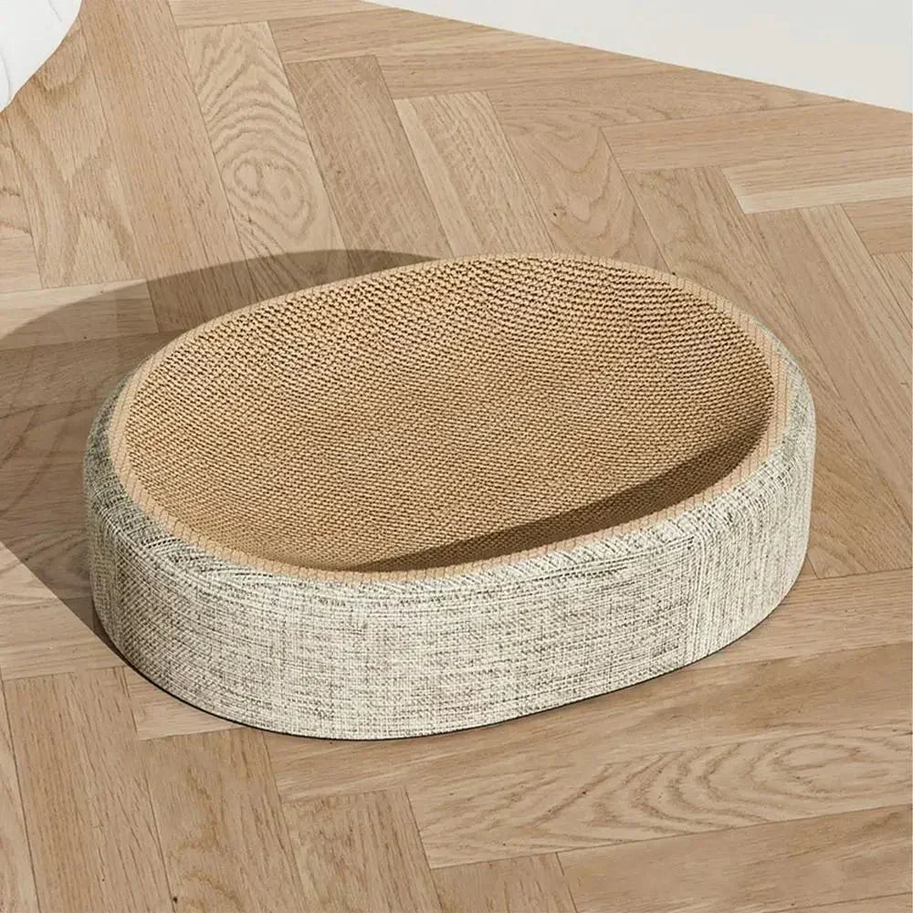NuzzleNest Flettet Oval Sisal Kattelounge for Kloring og Koselig Søvn for Katter