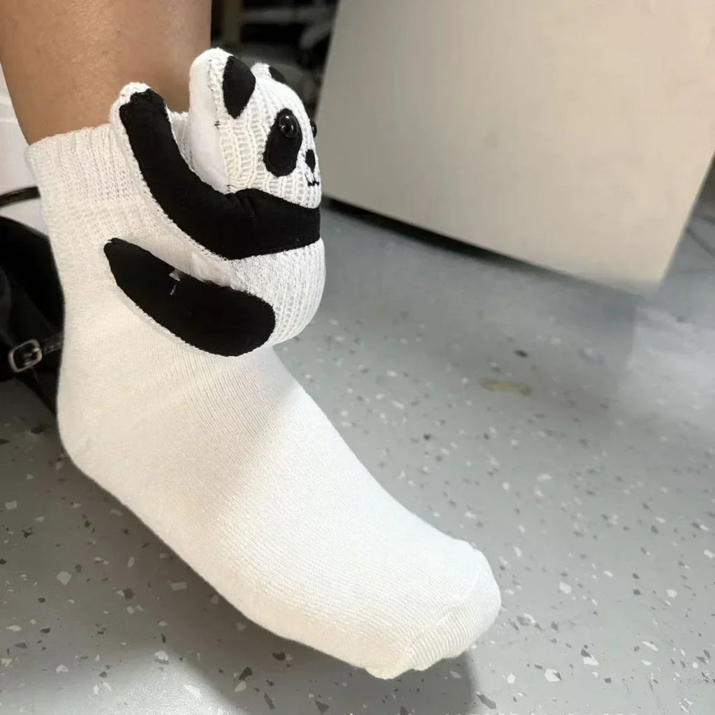 CozyNest Husstrumpor för Hemmavila med 3D-djurdetalj och Halkskydd
